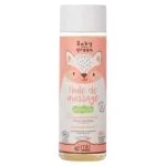 Flacon corail MKL Baby Green huile de massage bio, motif renard