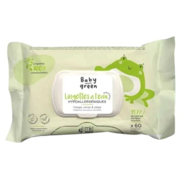 MKL Baby Green Lingettes à l’Eau Bio 60pcs