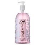 Flacon pompe rose d'un litre gel douche surgras Cosm'ethik jasmin bio du Maroc