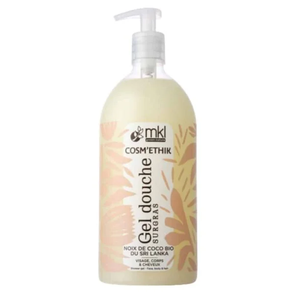 Flacon pompe MKL Cosm'ethik gel douche surgras noix de coco bio 1 litre
