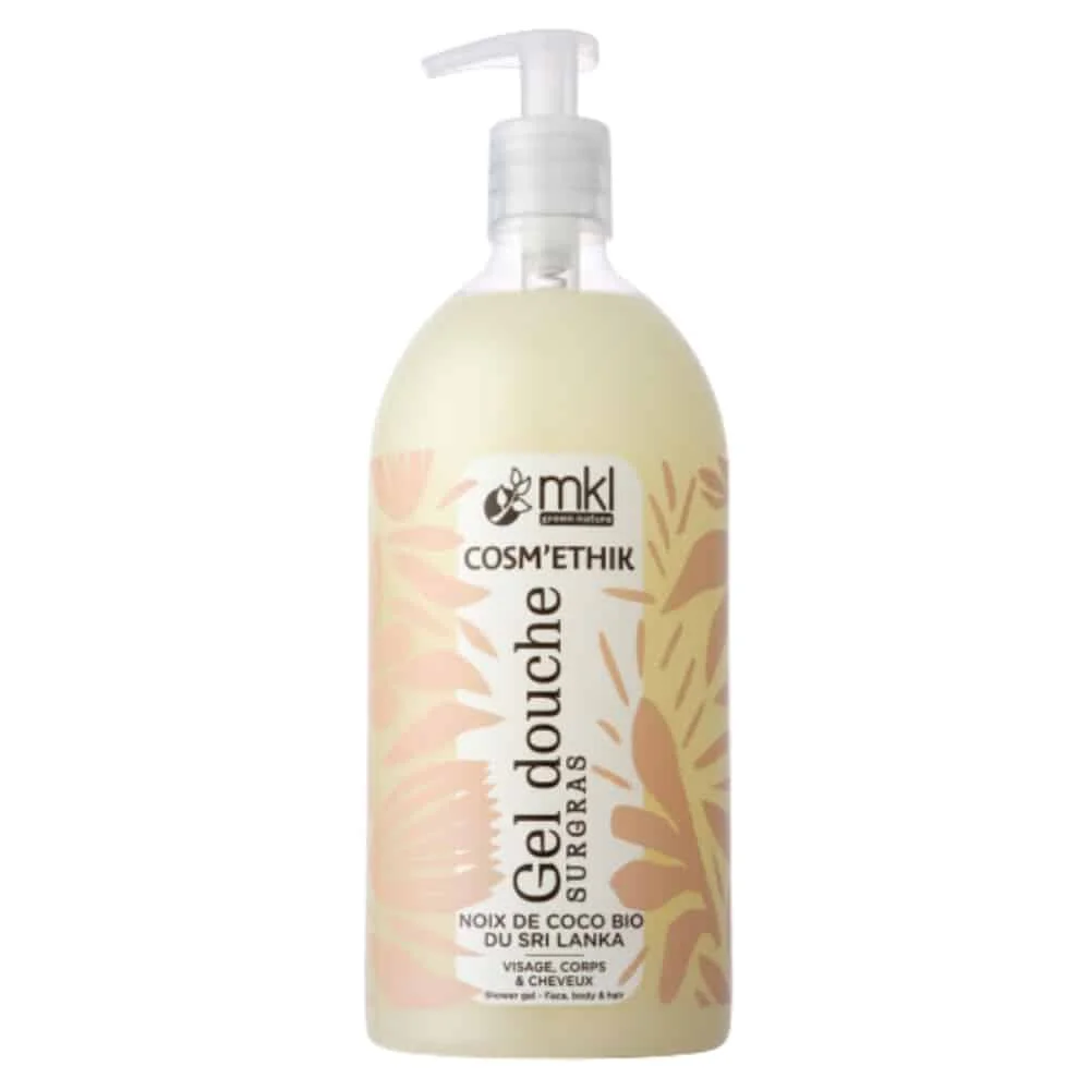 mkl-cosmethik-gel-douche-noix-de-coco-bio-1l.jpg Flacon pompe MKL Cosm'ethik gel douche surgras noix de coco bio 1 litre