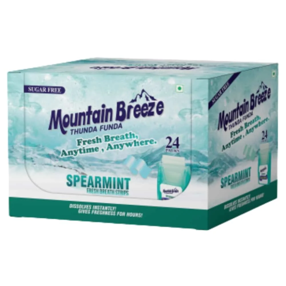 mountain-breeze-spearmint-24-strips.jpg Présentoir carton Mountain Breeze Spearmint contenant 24 sachets de bandelettes