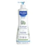 Flacon pompe blanc Mustela gel lavant doux à l'avocat 750 ml