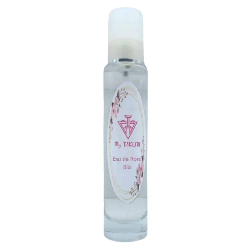 my-taklidi-eau-de-rose-bio-100ml.jpg Flacon de verre transparent d'eau de rose bio My Taklidi