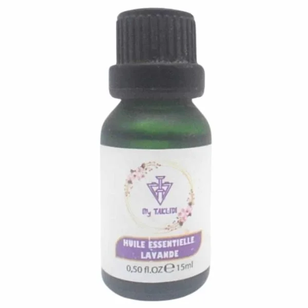 Flacon de verre vert 15 ml huile essentielle de lavande My Taklidi