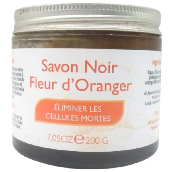 Pot de 200 g de savon noir à la fleur d'oranger