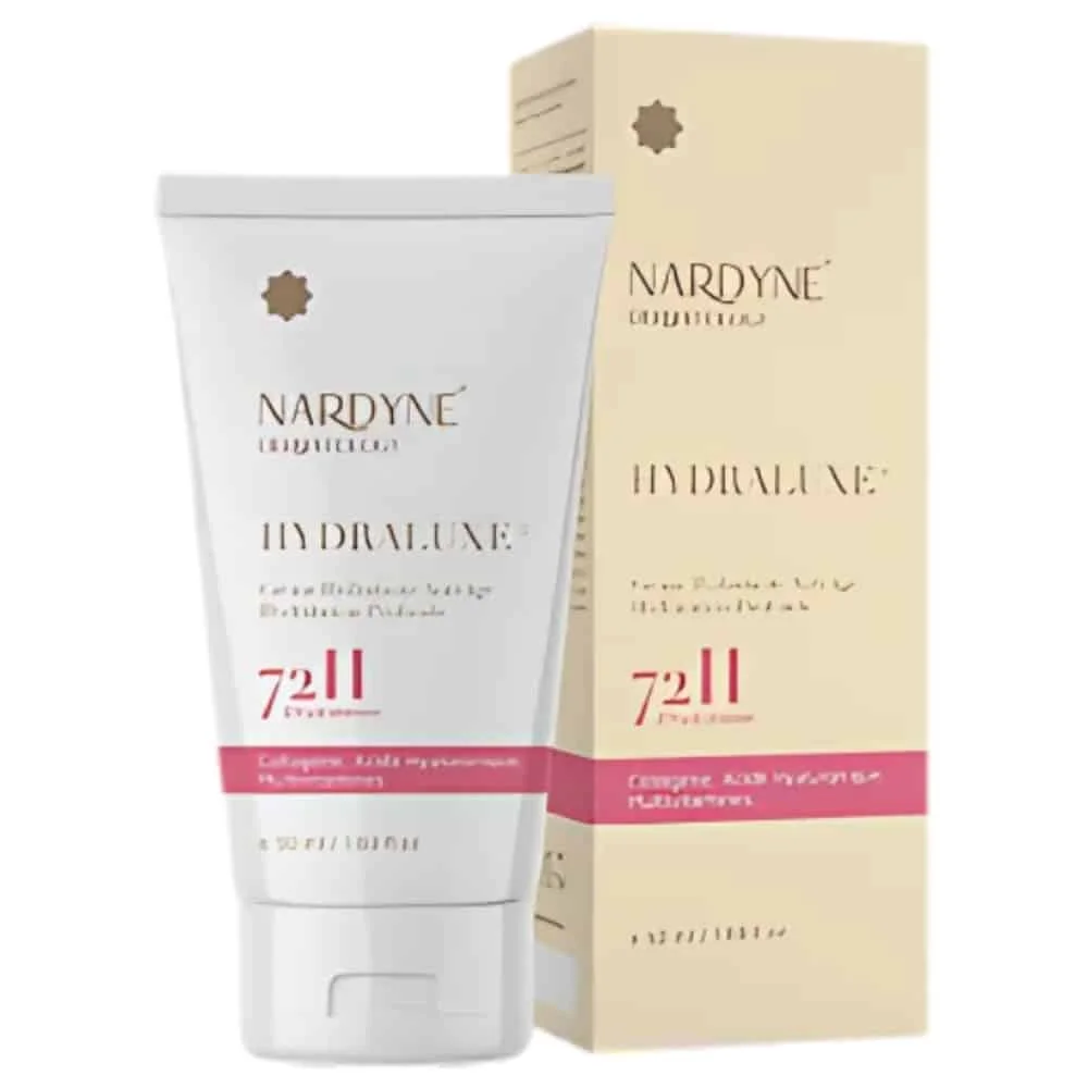 nardyne-hydralux-creme-hydratante-50ml.jpg Tube blanc 50 ml et étui de la crème Hydraluxe Nardyne