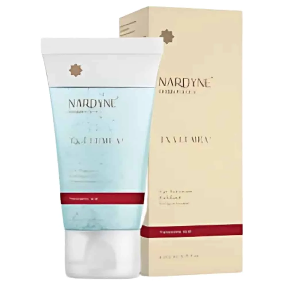 nardyne-txa-lumea-gel-exfolient-200ml.jpg Tube bleu clair et étui du gel exfoliant TXA Lumea Nardyne