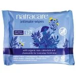 Pochette bleue de 12 lingettes intimes en coton biologique Natracare