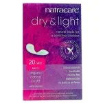 Boîte violette Natracare Dry & Light slim, 20 serviettes, voile coton biologique