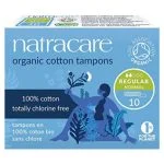 Boîte bleue Natracare tampons coton bio regular normal, 10 unités, sans applicateur