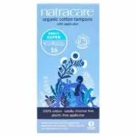 Boîte bleue Natracare tampons coton bio super avec applicateur, 16 unités