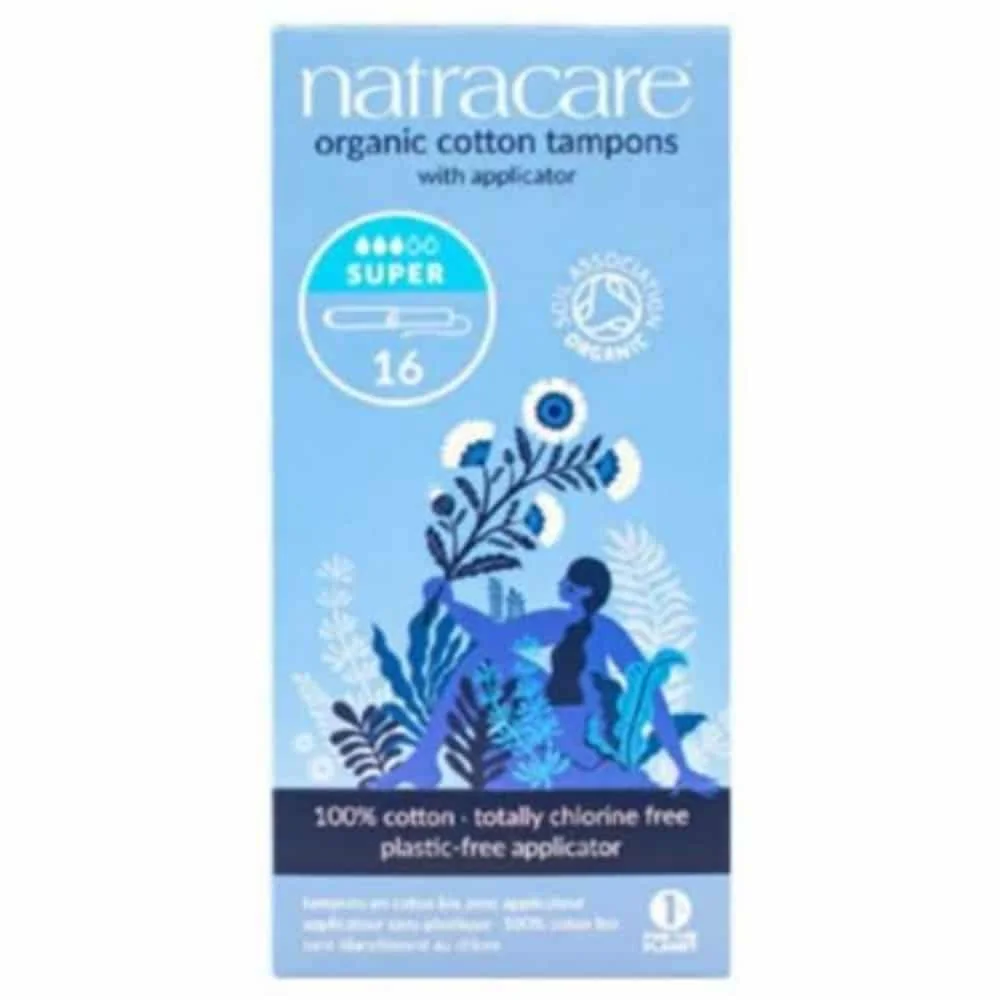 natracare-tampons-super-avec-applicateur-bio-16u.jpg Boîte bleue Natracare tampons coton bio super avec applicateur, 16 unités