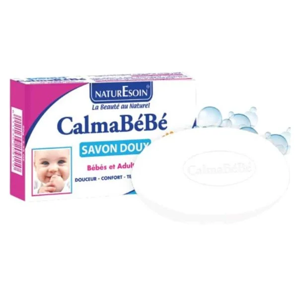 Étui rose et pain de savon ovale Naturesoin CalmaBébé 90 g