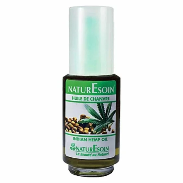 Flacon teinté Naturesoin huile de chanvre 50 ml, feuille et graines