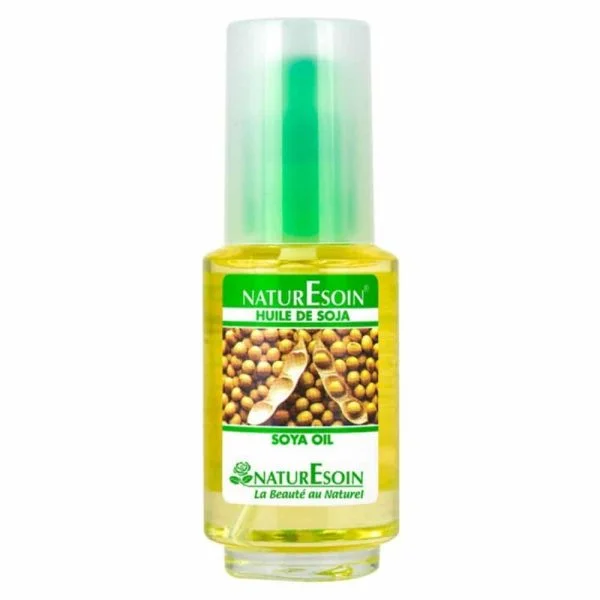 Flacon spray transparent Naturesoin huile de soja 50 ml étiquette verte