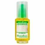 Flacon jaune Naturesoin huile de son de riz avec bouchon spray vert