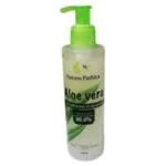 Flacon pompe transparent Naturo Pathica gel aloe vera, feuilles vertes, pompe verte