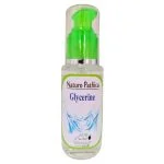 Flacon verre Naturo Pathica glycérine 50 ml, pompe verte, étiquette bleue éclaboussures