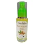 Flacon pompe en verre Naturo Pathica huile d'amande douce, amandes sur étiquette blanche