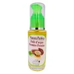 Flacon pompe en verre Naturo Pathica huile d'argan première pression, noix dorées