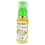 Flacon verre Naturo Pathica huile de Camomille 50 ml, pompe verte, fleurs blanches