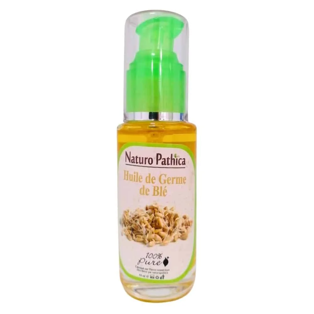 naturo-pathica-huile-de-germe-de-ble-50ml.jpg Flacon verre Naturo Pathica huile de germe de blé 50 ml, pompe verte, germes