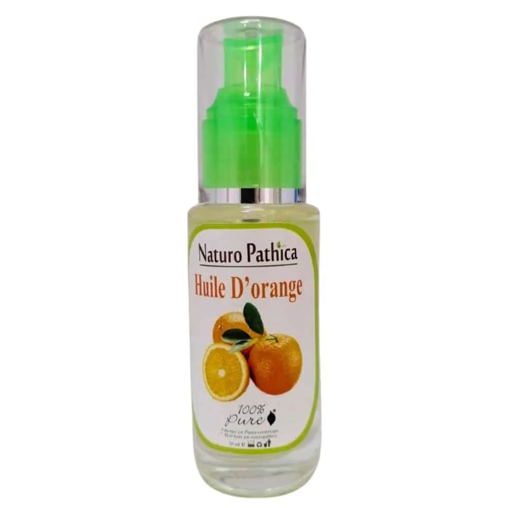 naturo-pathica-huile-dorange-50ml.jpg Flacon pompe verre 50 ml huile d'orange Naturo Pathica, oranges illustrées sur étiquette