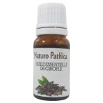 Flacon verre ambré 10 ml huile essentielle de girofle, clous illustrés