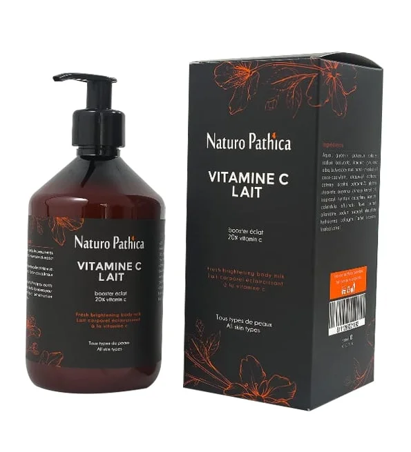 naturo-pathica-vitamine-c-20-lait-corporel-booster-eclat-500ml.jpg Grand flacon-pompe ambré et étui noir Naturo Pathica vitamine C lait corporel