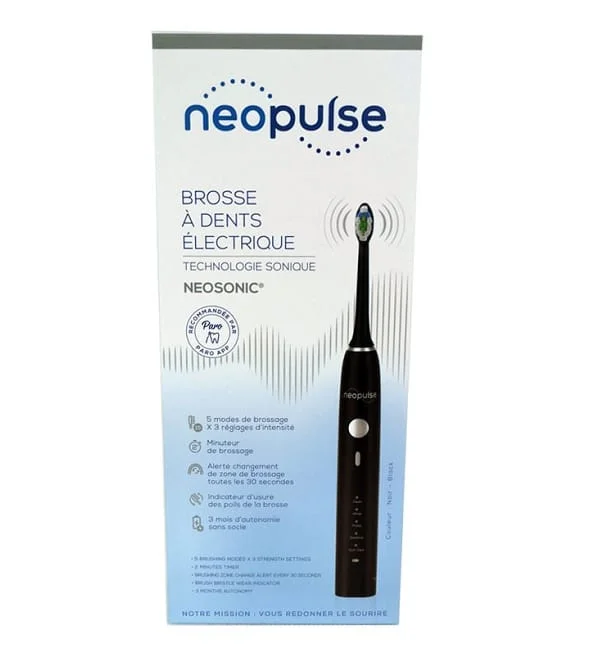 neopulse-neosonic-brosse-a-dents-electrique-noire-1u.jpg Boîte de la brosse à dents électrique sonique Neopulse Neosonic noire