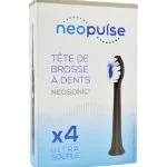 Boîte de quatre têtes de brosse Neopulse Neosonic ultra-souples noires