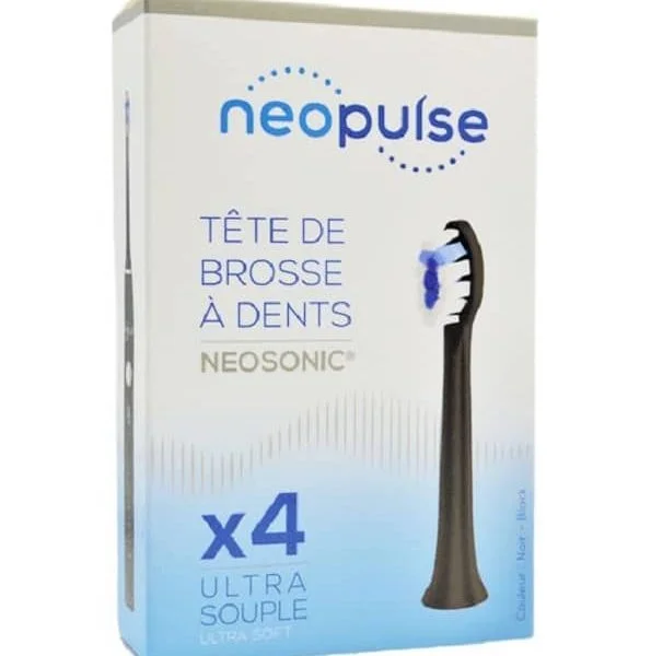 Neopulse Neosonic Têtes De Brosse À Dent Ultra-souple Noir 4u