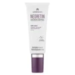 Tube blanc Neoretin Discrom Control Gelcream SPF 50 à bouchon violet