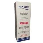 Étui beige New Derm écran solaire fond de teint SPF50+ teinte opale