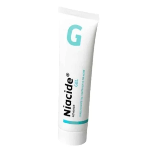 Tube blanc Niacide Advance gel avec grand G bleu clair