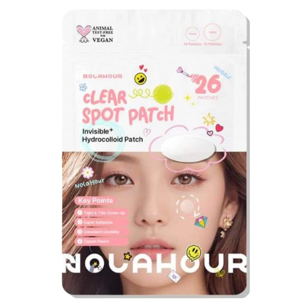 nolahour-clear-spot-patch26patches.jpg Pochette blanche et rose Nolahour Clear Spot Patch 26 patchs