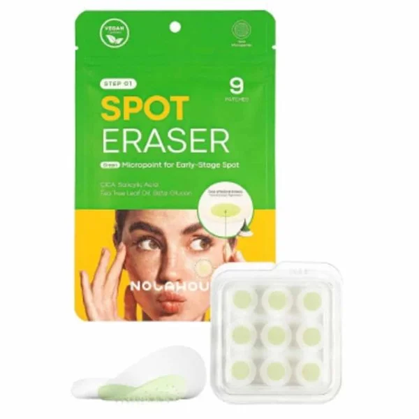 Pochette verte Nolahour Spot Eraser Step 01 et coque de patchs