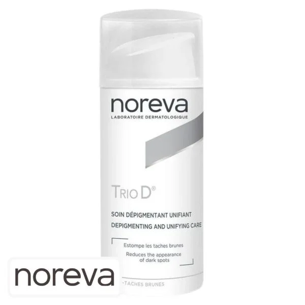 Flacon-pompe blanc Noreva Trio D soin dépigmentant unifiant 30 ml