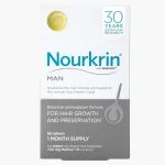 Boîte blanche et grise Nourkrin Man 60 comprimés avec logo Marilex