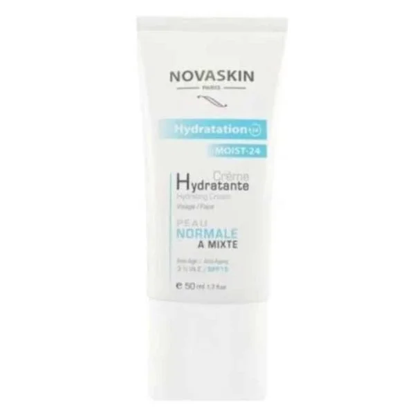 Tube blanc Novaskin Crème Hydratante visage peau normale à mixte 50 ml