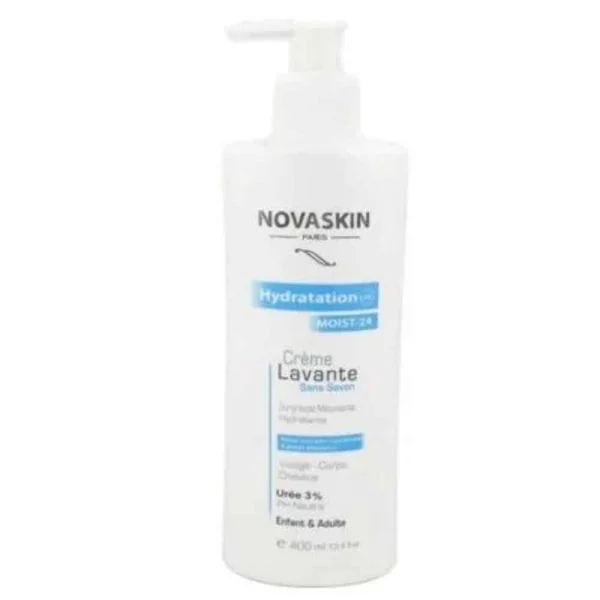 Flacon pompe blanc Novaskin Crème Lavante Sans Savon 400 ml