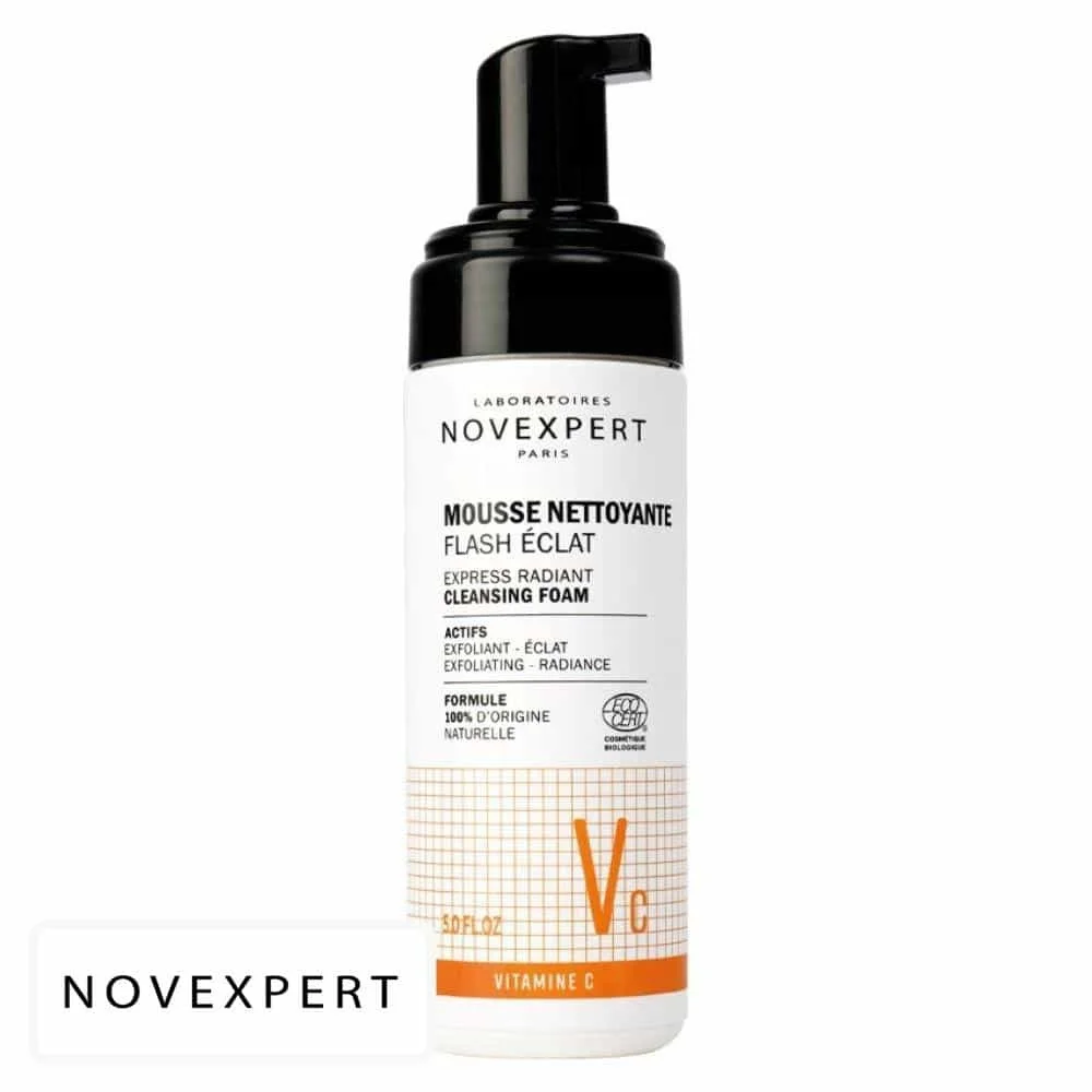 novexpert-vc-vitamine-c-mousse-nettoyante-flash-eclat-150ml.jpg Flacon pompe blanc Novexpert Mousse Nettoyante Flash Éclat Vitamine C