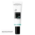 Tube blanc Novexpert Gel Pureté Trio-zinc liseré turquoise bouchon noir