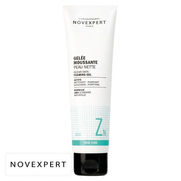 Tube blanc Novexpert Gelée Moussante Peau Nette Trio-zinc 150g