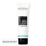 Tube blanc Novexpert Masque Triple Black Trio-zinc liseré turquoise 70g