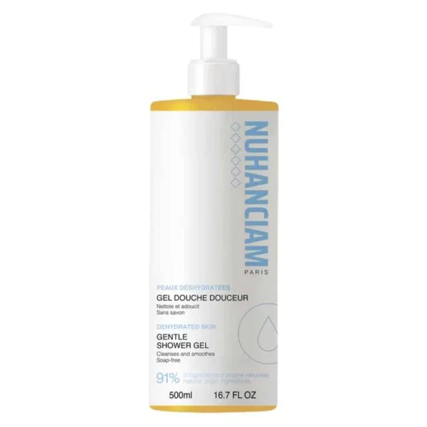 Grand flacon pompe Nuhanciam gel douche douceur sans savon 500 ml