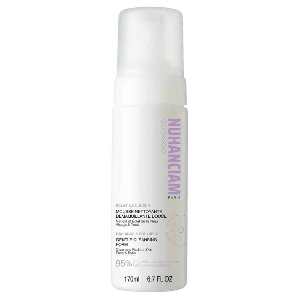 nuhanciam-mousse-nettoyante-douce-nettete-et-eclat-150ml.jpg Flacon pompe Nuhanciam Mousse Nettoyante Démaquillante Douce 170ml visage yeux