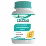 Flacon blanc et turquoise NutriLab B12 Plus 500 mcg, 60 comprimés
