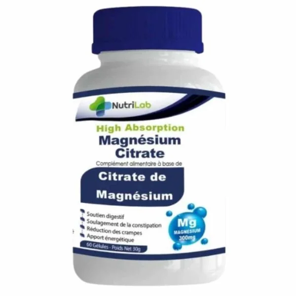 Nutrilab Citrate De Magnésium Soutien Digestif 300mg 60 Gélules